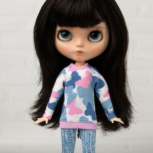 Blythe long-sleeve shirt with butterflies. Top for Blythe