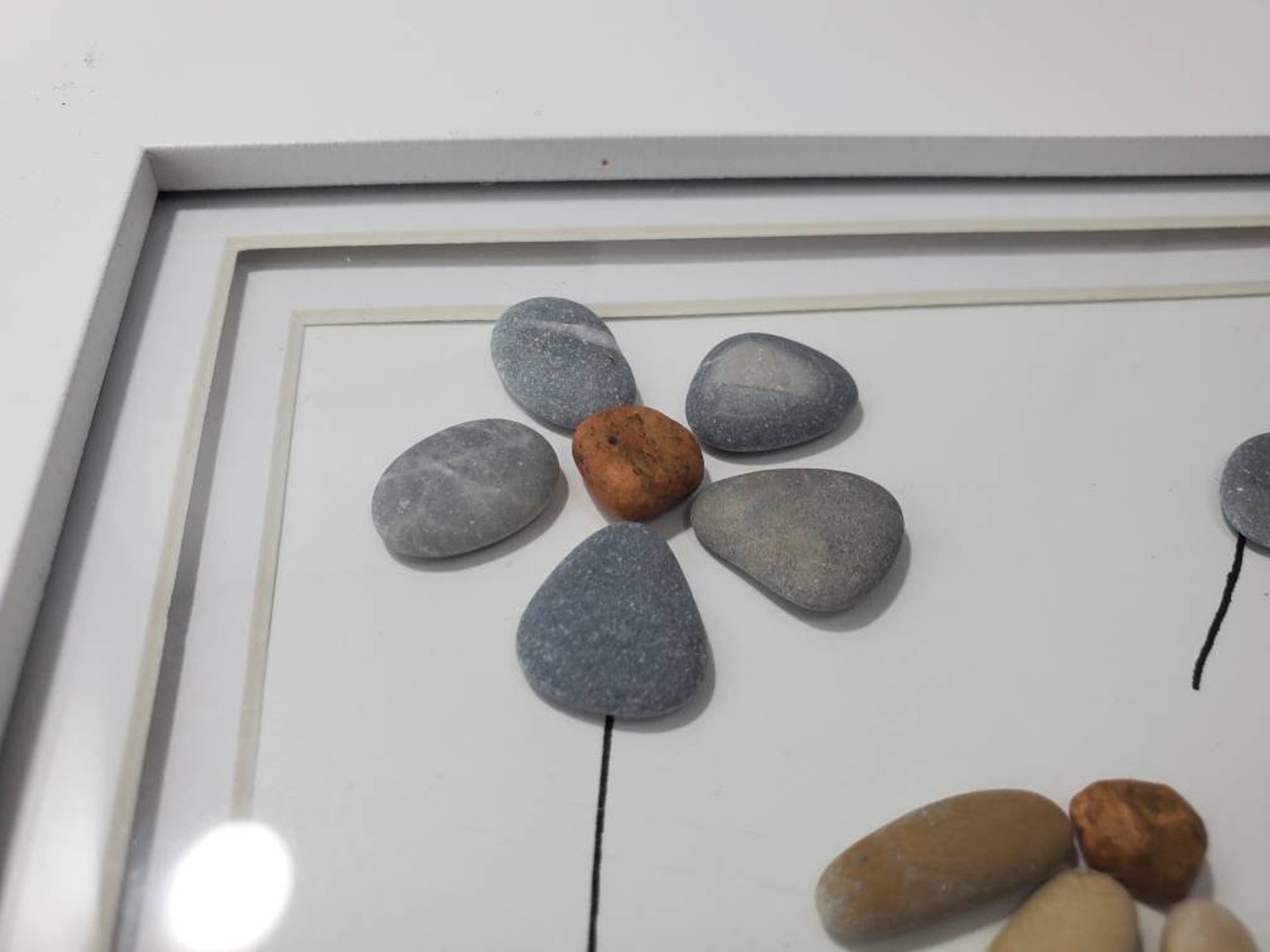 Framed Hummingbird pebble art framed stone art Made in Etsy