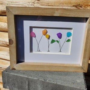 Seaglass Flowers art, Naturally tumbled seaglass, Flower art pride art