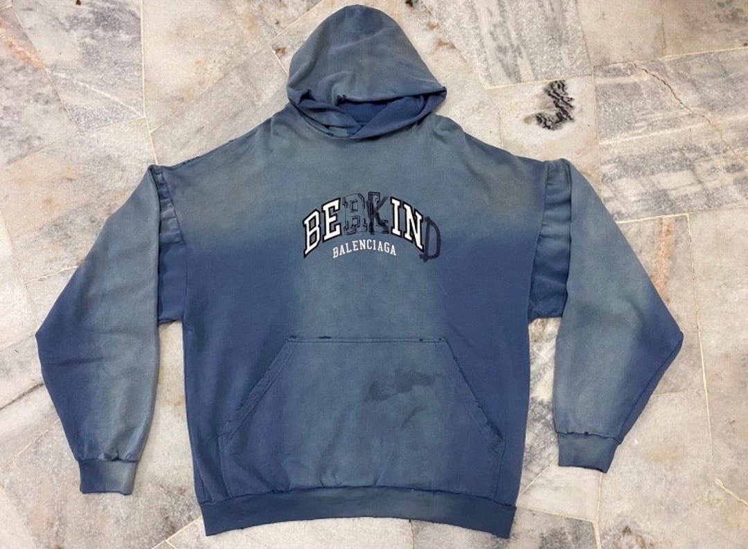 Oversized Be Kind Balenciaga Distressed Hoodie - Etsy Oversized Be Kind Balenciaga Distressed Hoodie - Etsy