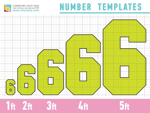 Block Number SIX Templates 1-5 Ft | Etsy