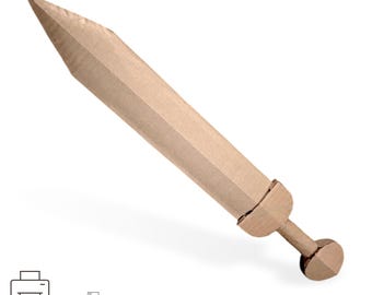 Roman Gladius Sword Template, Cardboard DIY Pattern, Printable PDF, Cosplay Prop, Toy Sword
