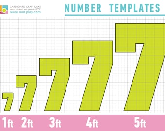 Number SEVEN Templates 1-5 ft
