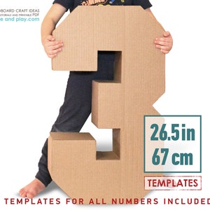 Giant BLOCK Numbers TEMPLATE | 26.5in - Etsy