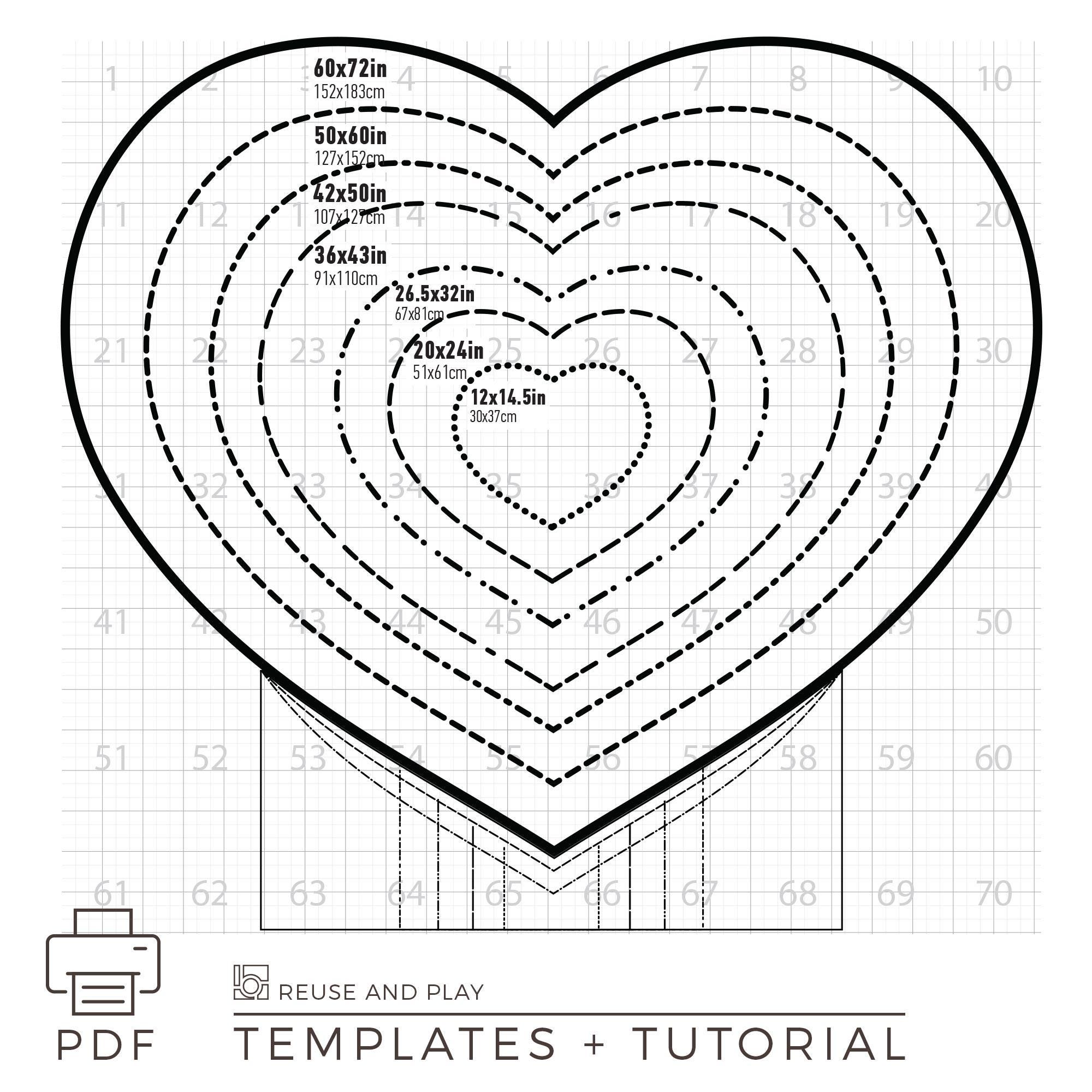 Giant Heart TEMPLATES | 12-60in