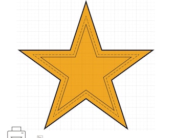 Large Star Template, Printable PDF Pattern, Giant Star Cutout for Party Decor (20–60in)