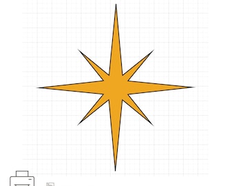 Christmas Star Template, Printable PDF Pattern, Giant Radiant Star for Holiday Decor, 20-60in