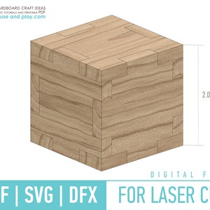 CUBE 2x2" Archivo vectorial para Corte Laser o CNC