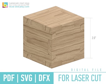 Plik wektorowy CUBE 2x2" do cięcia laserowego lub CNC