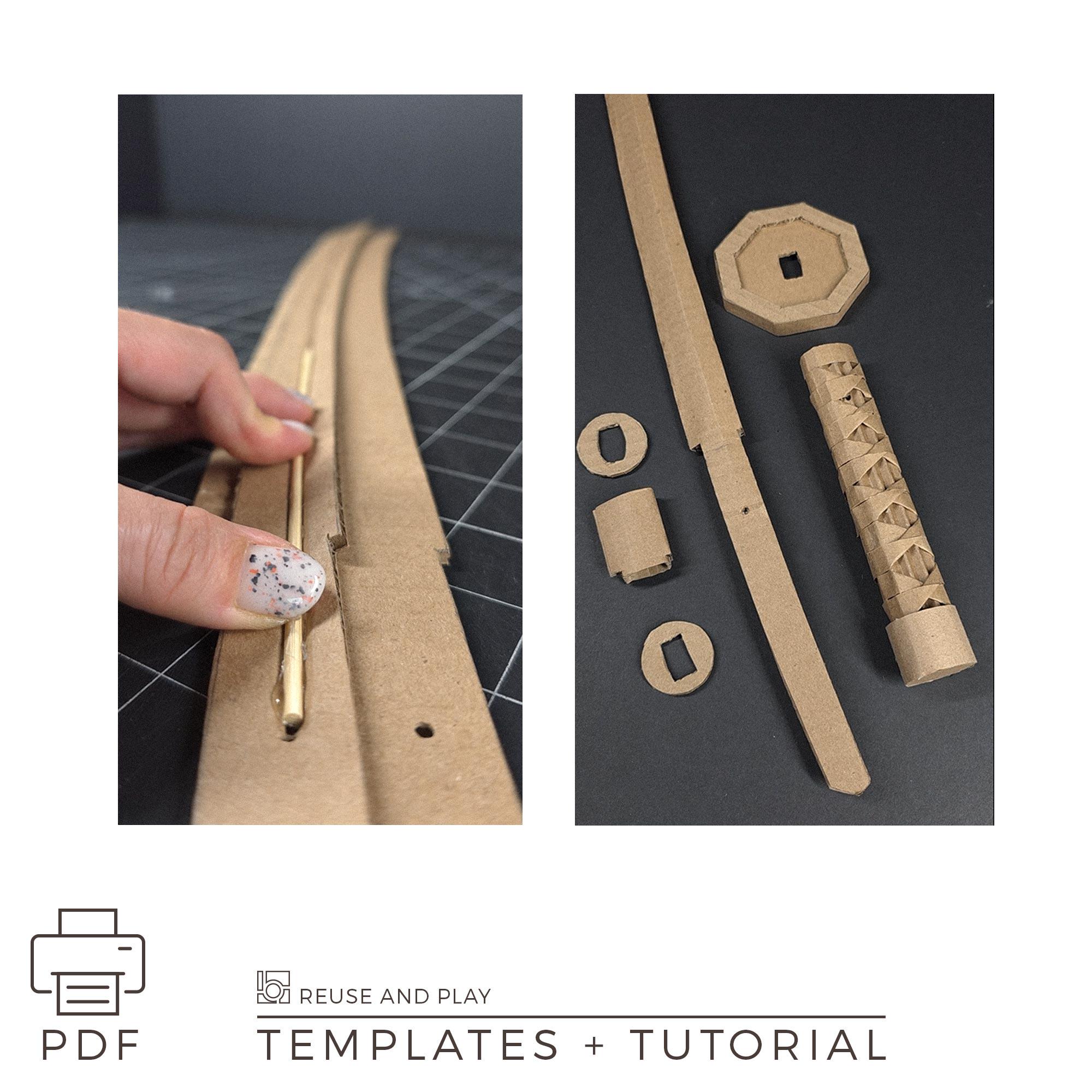Katana Ruler Patterns Katana TEMPLATE, Cardboard Katana Pattern, Printable PDF, Cosplay Prop ...