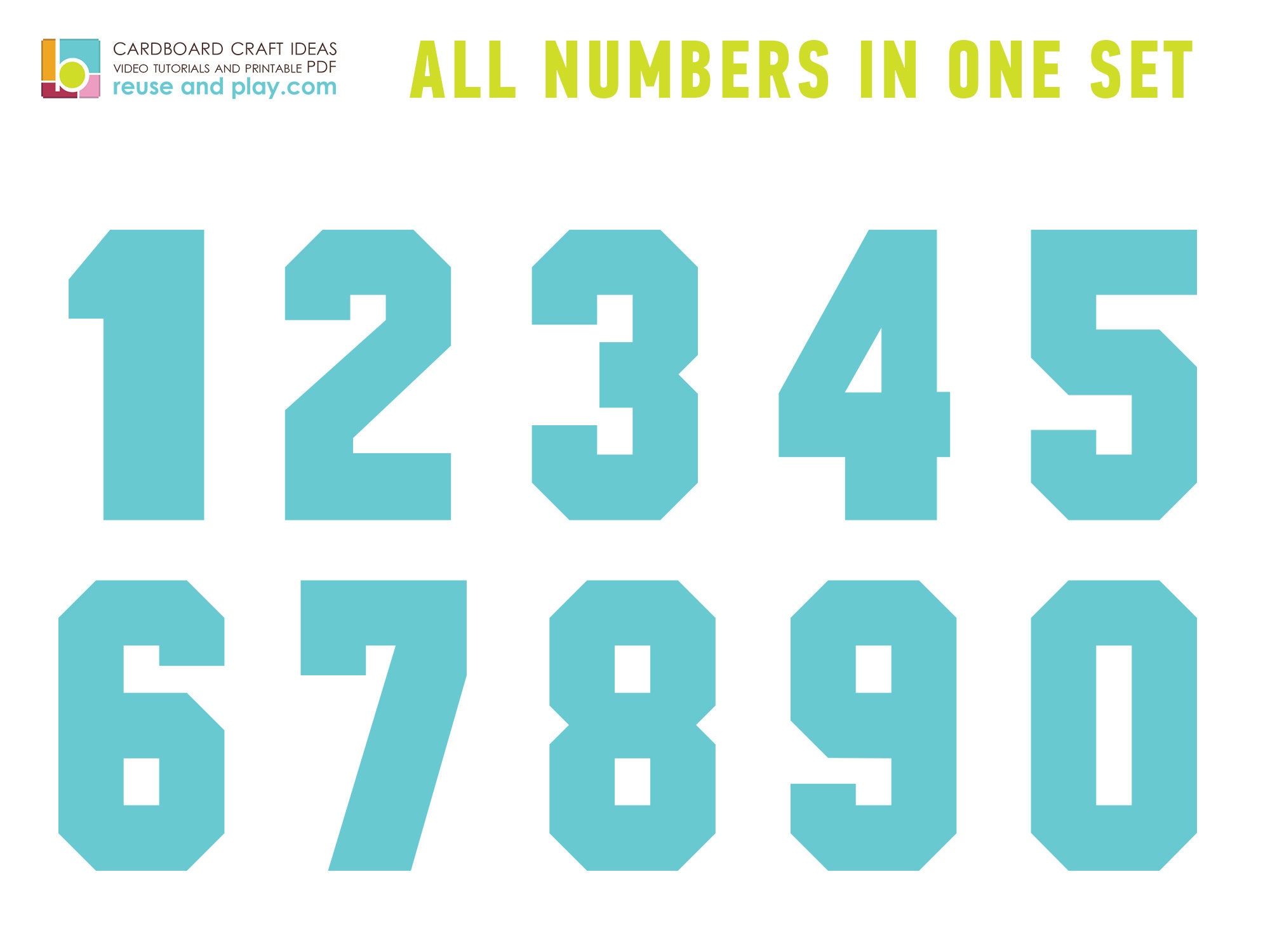 Jumbo BLOCK Numbers TEMPLATES 60in Etsy