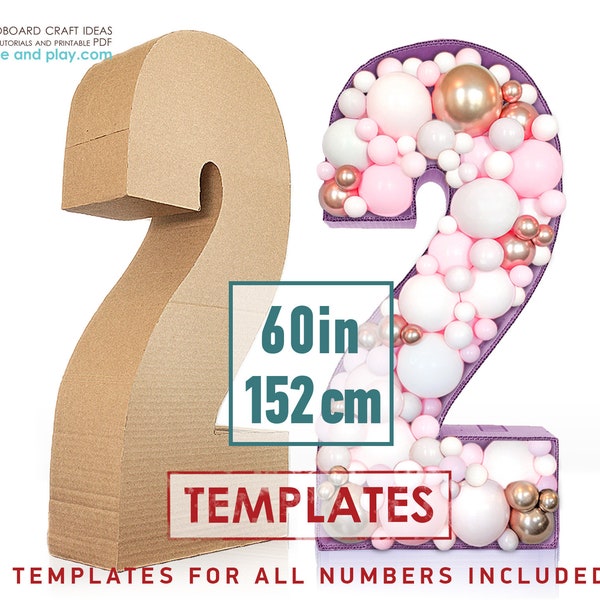 Jumbo Birthday Numbers TEMPLATES, 0-9 | 60in