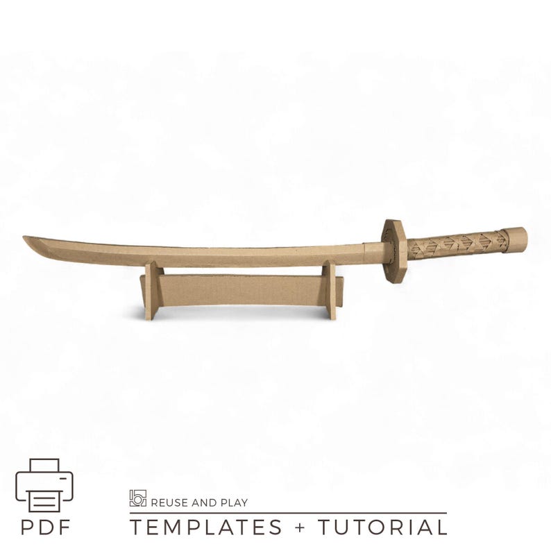 Katana Ruler Patterns Katana TEMPLATE, Cardboard Katana Pattern, Printable PDF, Cosplay Prop ...