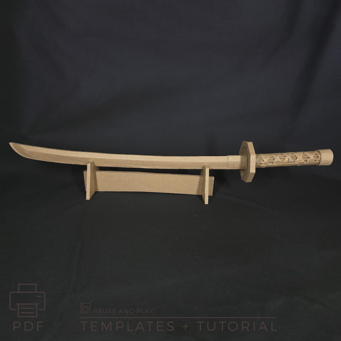 Katana Ruler Patterns Katana TEMPLATE, Cardboard Katana Pattern, Printable PDF, Cosplay Prop ...