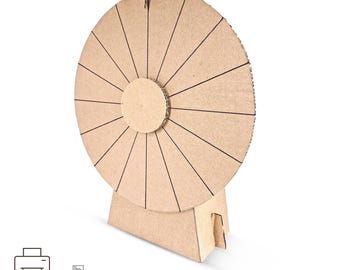 Fortune Wheel TEMPLATE, Spinning Prize Wheel, Cardboard Pattern, Printable PDF