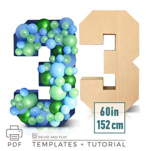 PLANTILLAS de números en BLOQUES JUMBO / 60 pulgadas