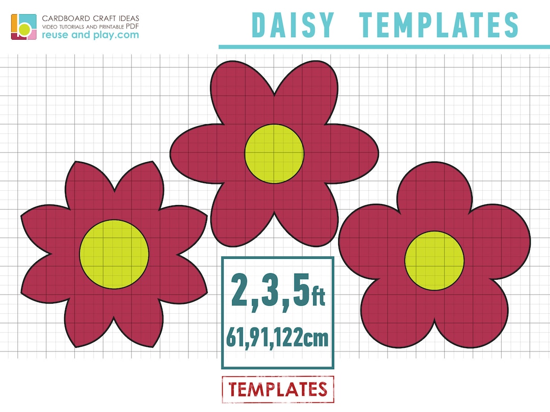 Daisy TEMPLATE PDF 2ft, 3ft, 4ft Etsy