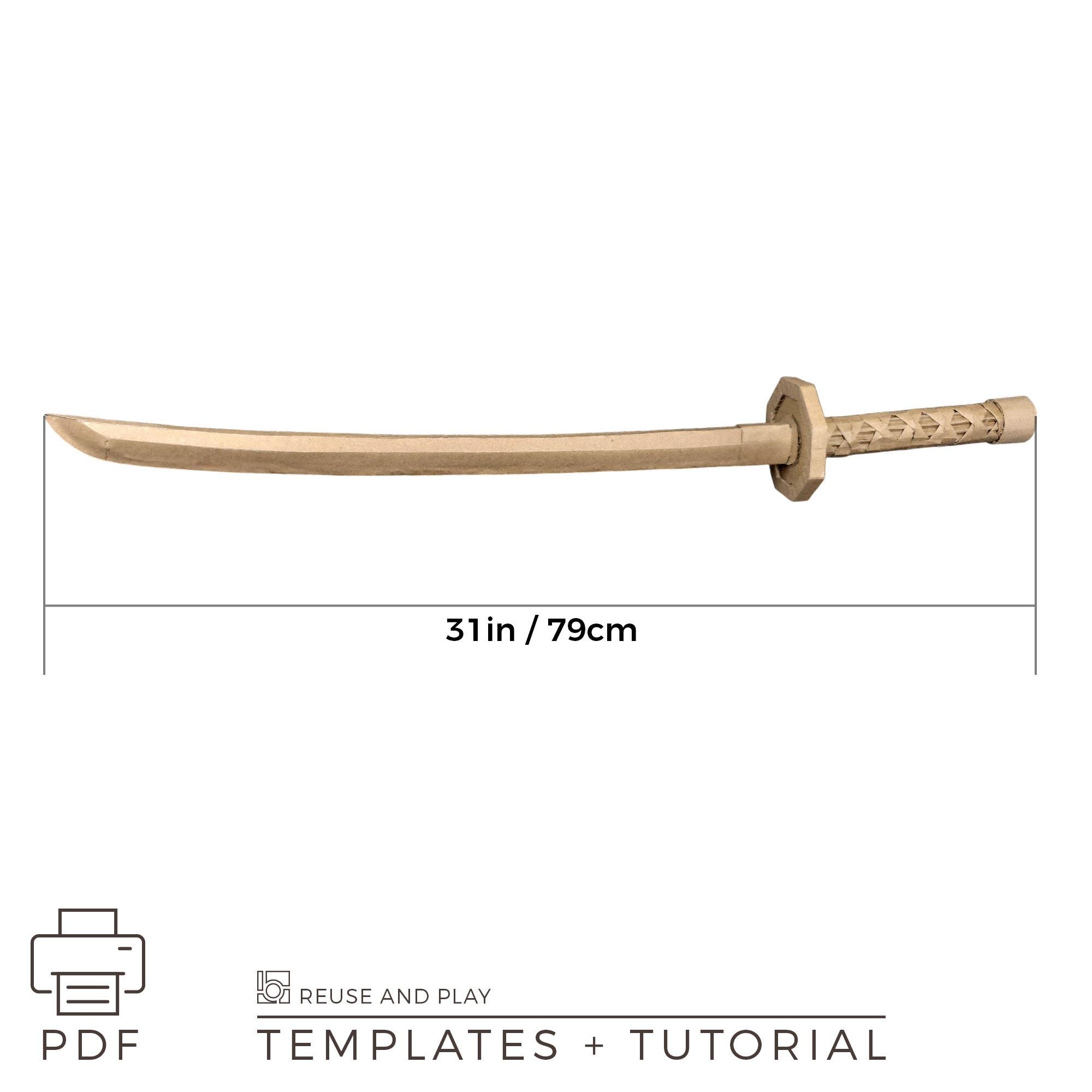 Katana Ruler Patterns Katana TEMPLATE, Cardboard Katana Pattern, Printable PDF, Cosplay Prop ...