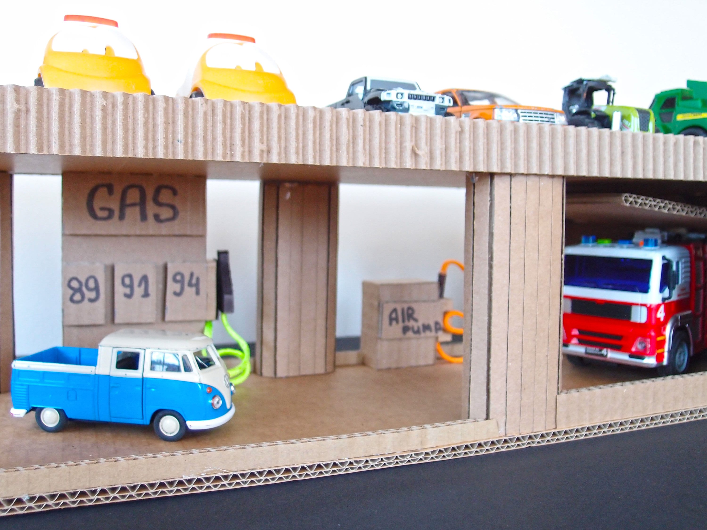 Cardboard Car Garage And Gas Station Diy Tutorial - Etsy