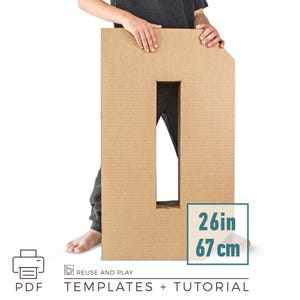 Plantillas de letras mayúsculas gigantes, A-Z / 26,5 pulgadas