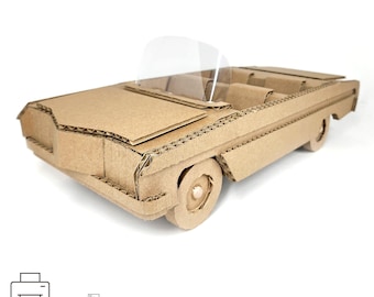 Cardboard Car Template, Classic Lowrider Model, DIY Paper Car (PDF Download)