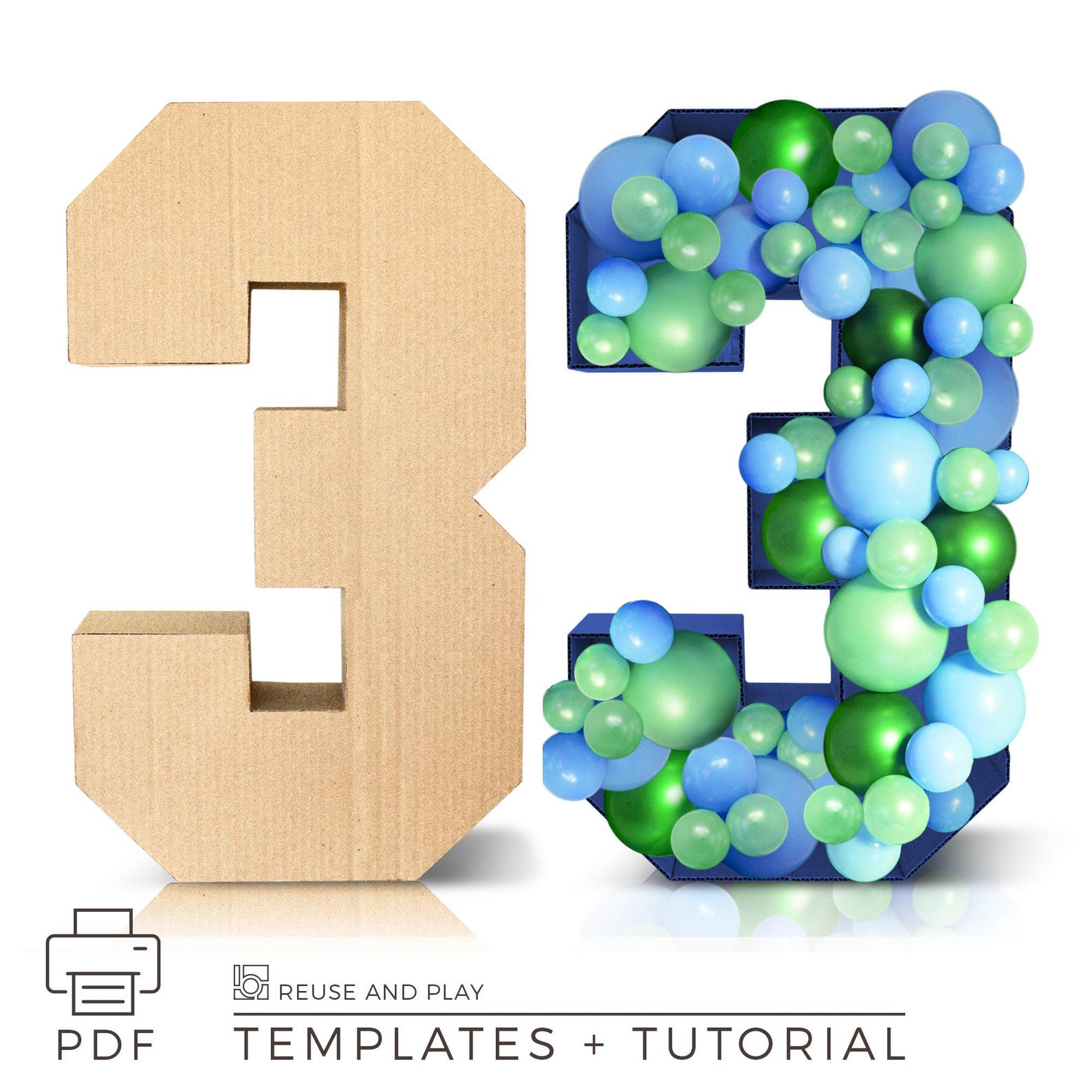 Huge BLOCK Numbers TEMPLATES | 42in - Etsy