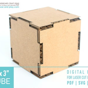 CUBE 3x3" Archivo vectorial digital para corte láser o CNC