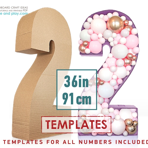Giant Birthday Numbers TEMPLATES, 0-9 | 36in