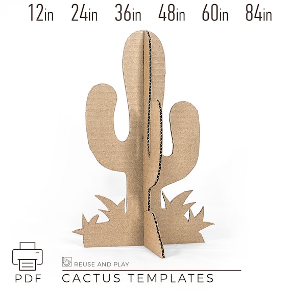 Cardboard Cactus Cutout Template, Large Party Decor Prop, Printable PDF -  Etsy Denmark