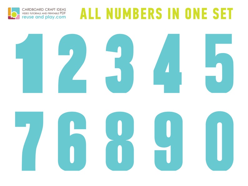 Jumbo Birthday Numbers TEMPLATES, 0-9 60in image 3