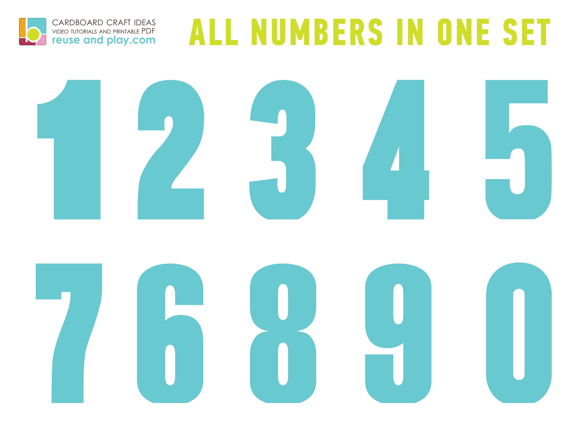 Giant Birthday Numbers TEMPLATE 26.5in 