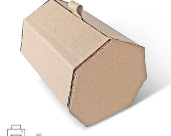 Heptagon Gift Box Template, Geometric Cardboard Packaging Pattern (PDF Tutorial)