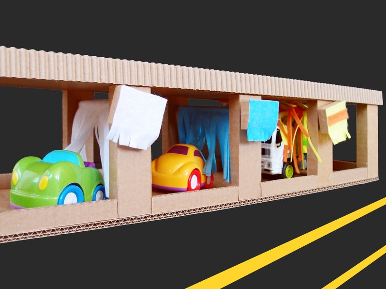Toy Car Garage Cardboard Storage DIY Tutorial Etsy Canada