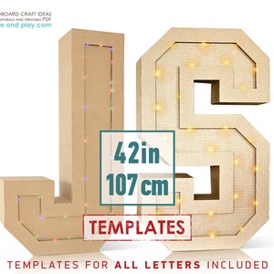 Huge Light Up Letters TEMPLATES, A-Z | 42in