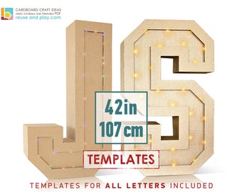 Huge Light Up Letters TEMPLATES, A-Z | 42in