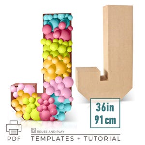 Plantillas de letras mayúsculas gigantes, A-Z / 36 pulgadas