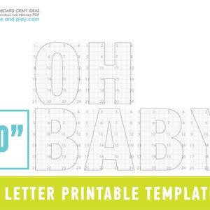 Plantillas de letras gigantes OH BABY / 40 pulgadas