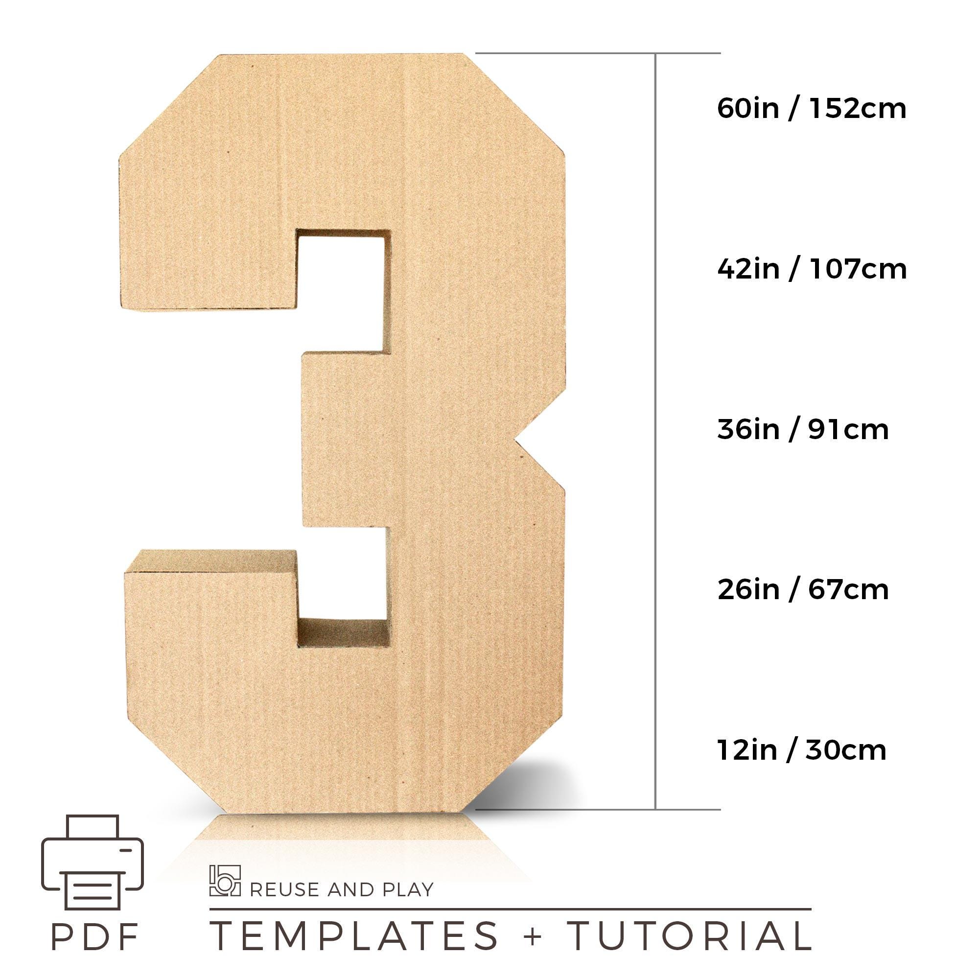 Giant BLOCK Numbers TEMPLATES | 36in - Etsy