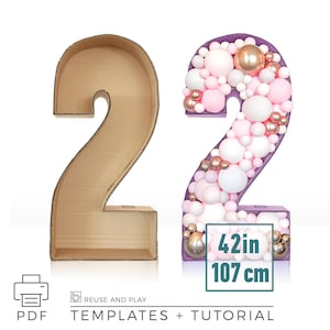 Plantillas de números de cumpleaños enormes, 0-9 / 42 pulgadas