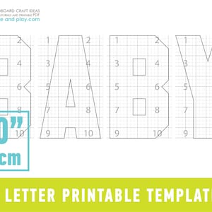 Plantillas de letras mayúsculas para BEBÉ / 30 pulgadas