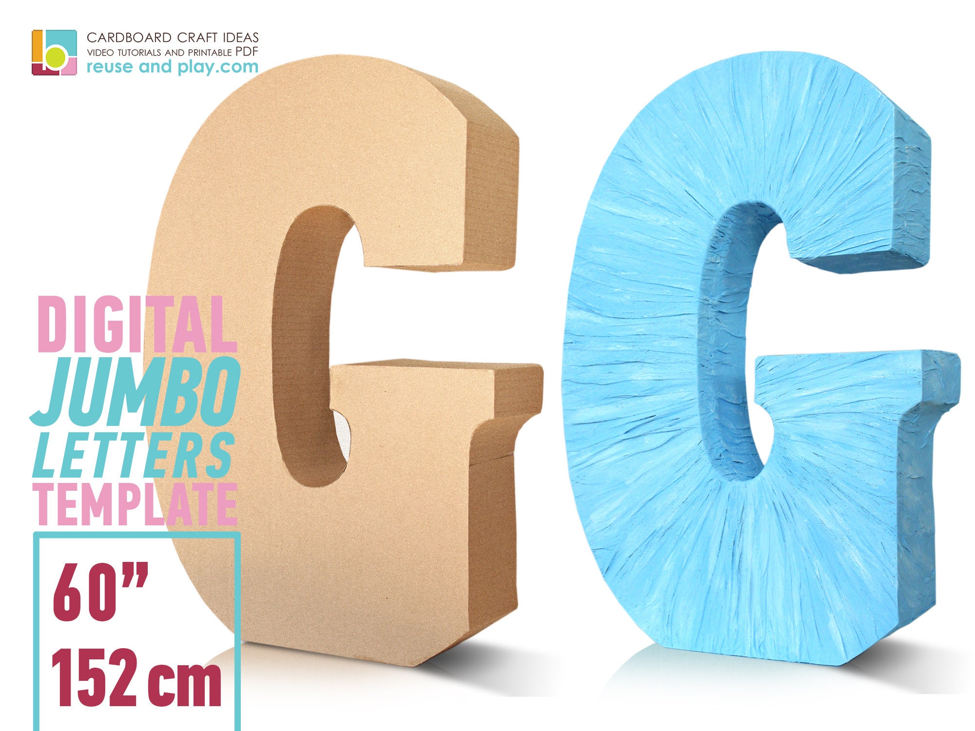 jumbo 3d letters templates a z 60in etsy