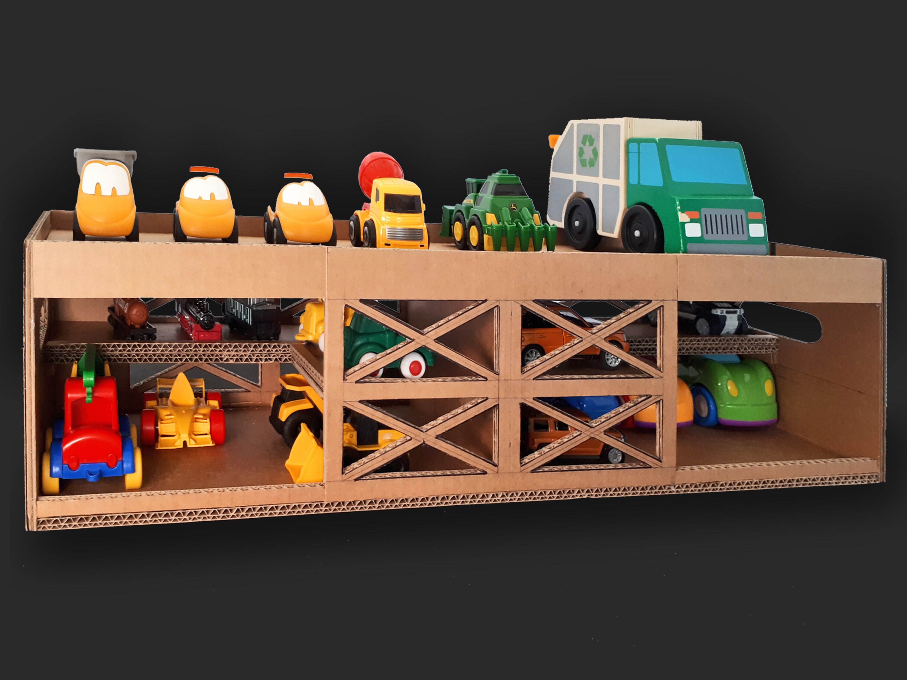 Toy Car Garage Cardboard Storage DIY Tutorial Etsy UK