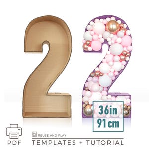 Plantillas de números gigantes para cumpleaños, del 0 al 9 / 36 pulgadas