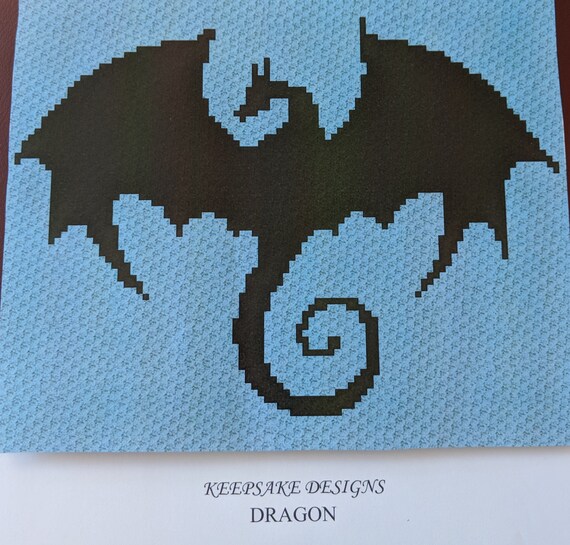 Dragon Teen Size Corner To Crochet Blanket Afghan Graph Pattern 90x75 C2c Squares