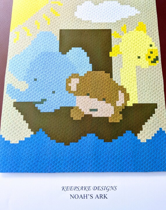 Noahs Ark Baby Child Size Corner To Corner Crochet Blanket Etsy