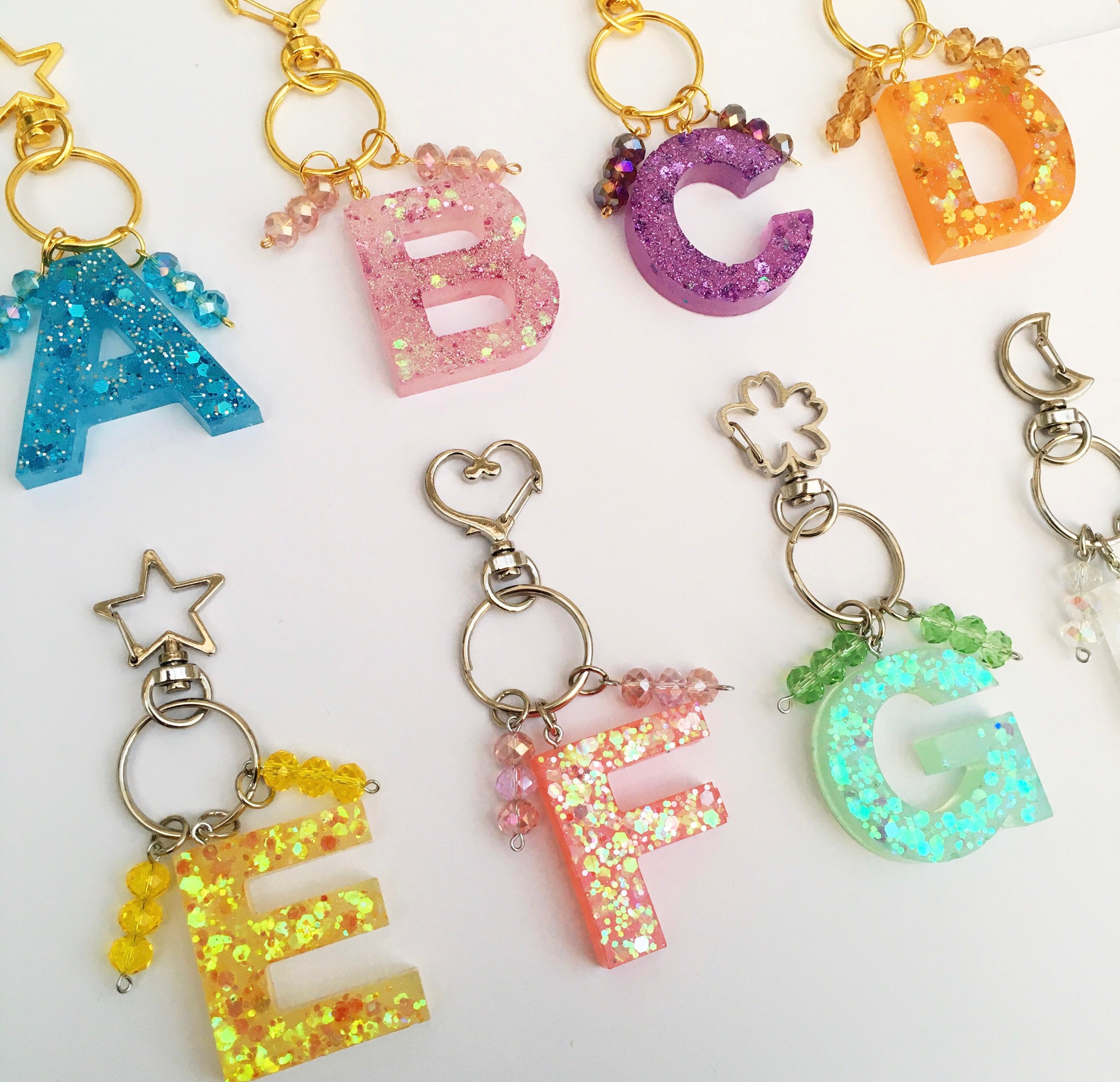 Letter keyring initial keyring personalised keyring bag charms Etsy