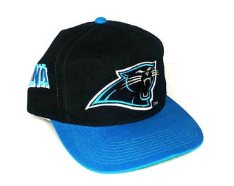 Vintage 90s Carolina Panthers Sports Specialties NFL Football Pro Line Spellout Snapback Hat