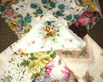 Vintage Lot 7 Handkerchiefs Hankies Ladies most new Old Stock