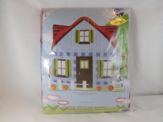 Vervaco Stamped Cross Stitch Pillow Kit New Birds in a Cage