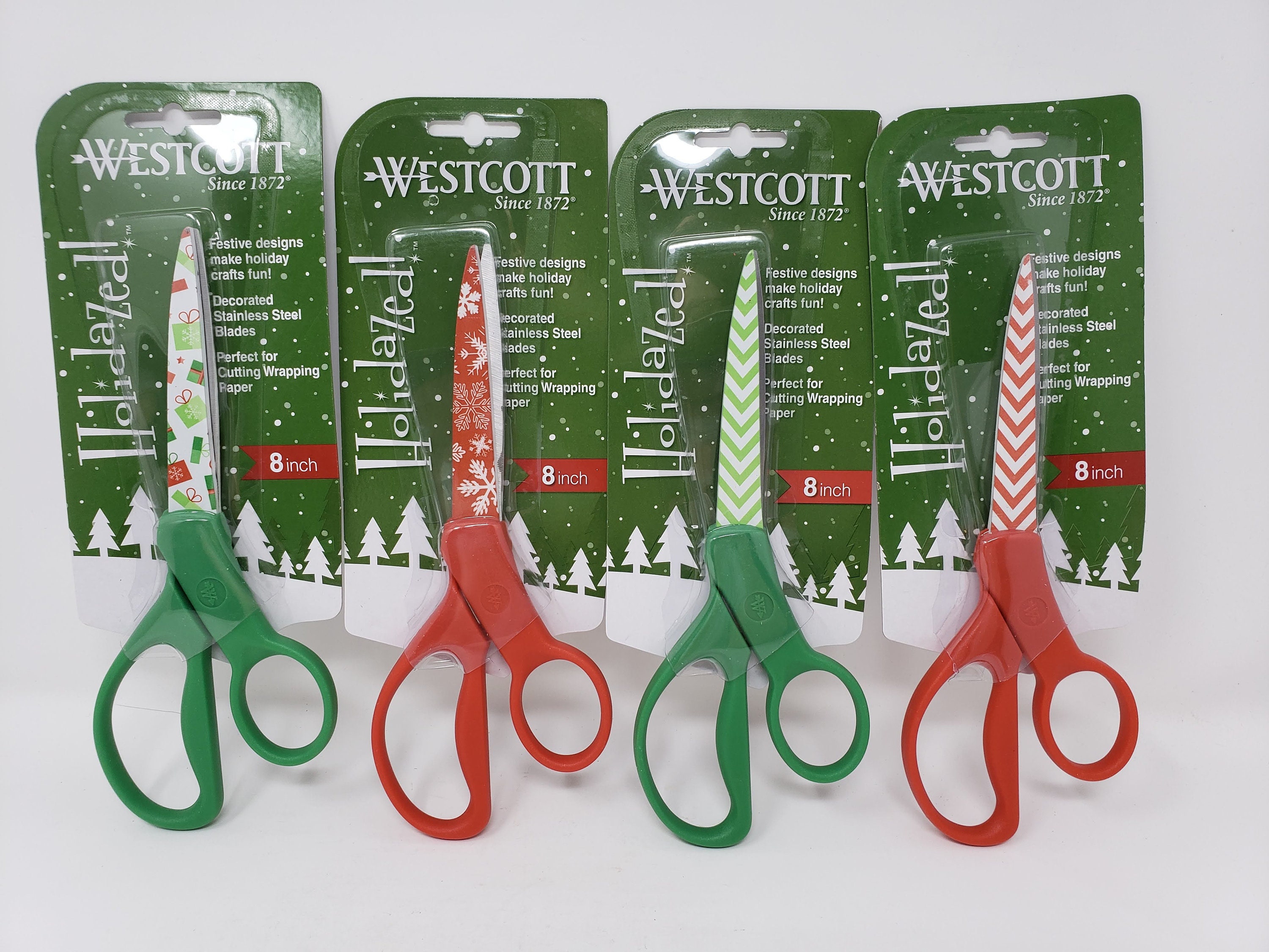 Westcott 8 Holiday Fashion Scissors, Stainless Steel, Green Dots
